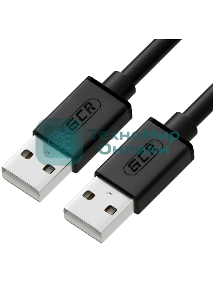 Кабель Greenconnect интерфейсный USB 2.0 1m AM/AM, AWG 28/28 Premium, двойное экранирование, антифриз, черный