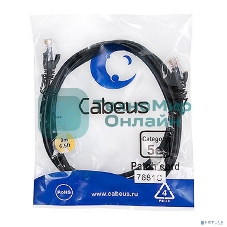 Патч-корд Cabeus, Cat.5e, неэкр., U/UTP, RJ45/RJ45, LSZH, AWG24, 2м, черный