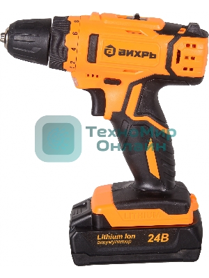 Дрель-шуруповерт аккумуляторная Вихрь ДА-24Л-2к 72/14/18, Аккумуляторная, 24В