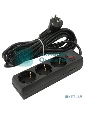 Сетевой фильтр ExeGate EX279352RUS EC-3-5B (3 розетки, 5 м, евровилка, черный)