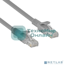 Патч-корд ExeGate UTP-RJ45-RJ45-C6-CU-0,5M-GY, UTP, cat.6, 0.5м, медь, серый
