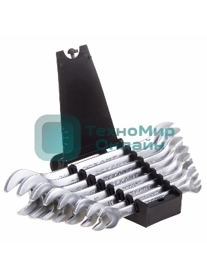 Набор ключей рожковых Rexant (8-24 мм), 8 шт., CrV, зеркальное хромирование