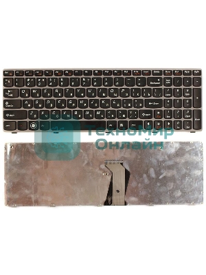 Клавиатура для ноутбука Lenovo IdeaPad Z560 Z565 G570 G770 черная с серой рамкой