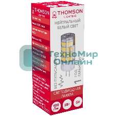 Лампа светодиодная Thomson TH-B4206 5Вт цок.:G4 капсул. 220B 4000K св.свеч.бел.нейт. (упак.:1шт)