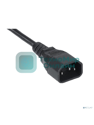 Шнур для блока питания Cabeus, IEC 320 C13, вилка IEC 60320 С14, 1.8 м, 10А, количество проводов и сечении 3x0,75 мм2, цвет: черный