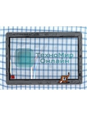 Сенсорное стекло (тачскрин) FCB0491-2015, черное с рамкой