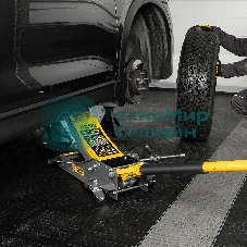 Домкрат гидравлический подкатной Denzel 3 т, 75-500 мм, быстрый подъем, низкий подхват, проф.