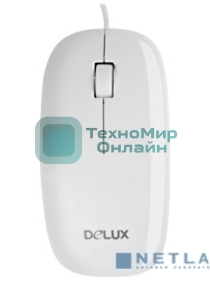 Мышь DELUX DLM-111 оптическая 3D mini, USB (2 кнопок+скролл) белая