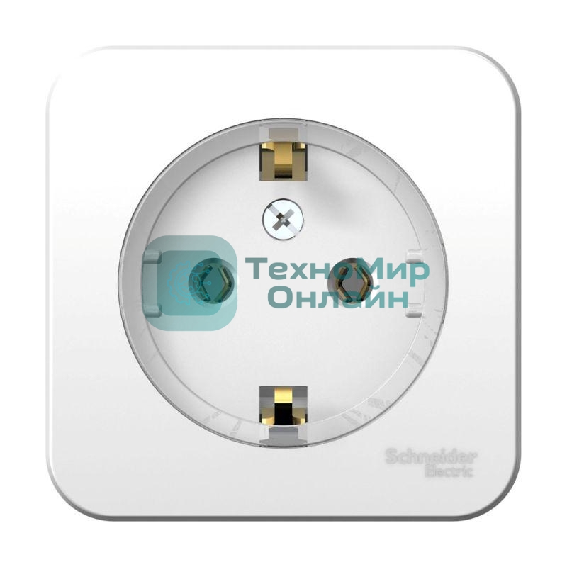 Розетка с/з без шторок, (тонкая) 16А, 250В, изолир. пластина SE Blanca наруж Бел