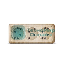 Розетка 3-м ОП Олимп с заземл. сосна UNIVersal 1173