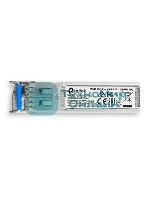 Модуль TP-Link SFP 1000Base-BX WDM Bi-Directional SFP module, TX: 1310 nm and RX: 1550 nm, 1 LC Simplex port, up to 2 km transmission distance in 9/125 μm SMF (Single-Mode Fiber), Supports Digital Diagnostic Monitoring (DDM).