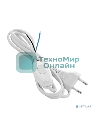 Шнур с электр. вилкой и прох. выкл. 1.7м (ШВВП-ВП 2х0.75) бел. UNIVersal А1060