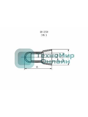 Концевая изолированная заглушка Rexant КИЗ-1, ø 2,8 мм (1,0-2,5 мм²)