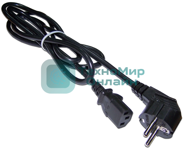 Шнур питания Lanmaster C13-Schuko, 3х0.75, 220В, 10А, черный, 0.5 метра