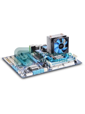 Кулер для процессора DEEPCOOL ICE EDGE MINI FS V2.0 синий, 80 мм, алюминий/медь, 2200 об/мин, 24.7 дБ, 3 pin, 100 Вт, 112 мм