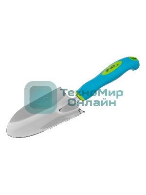 Совок посадочный широкий, 90х320 мм, нерж. сталь, двухкомпонентная рукоятка, PREMIUM PLUS Palisad