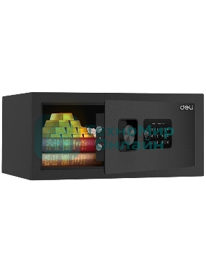 Сейф Deli ET531 200x 420x 370 мм, ключевой/кодовый электронный, черный