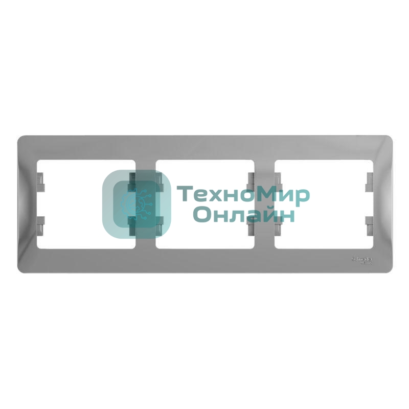 Рамка 3-м Glossa горизонт. алюм. SchE GSL000303