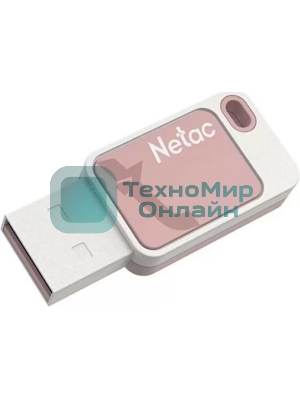 Флешка USB Netac UA31 (NT03UA31N-016G-20P), 16Gb, USB 2.0, R/W 110/45, розовый/белый