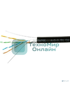 Кабель Cablexpert FPC-5051E-4-CU-OUTR/100, FTP outdoor 4x2x0.51 на тросу, медный, кат.5e, однож., 100м, box, черный