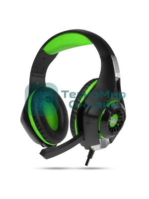 Гарнитура Crown CMGH-102T зеленый, проводная, USB