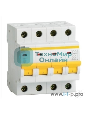 Выключатель автоматический IEK MVA20-4-050-C ВА47-29 4Р 50А 4,5кА х-ка С IEK