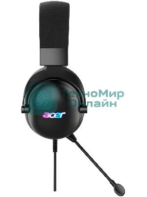 Гарнитура Acer AHW122 чёрный, проводная, USB, подсветка