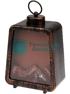 Светодиодный камин Neon-night Лофт с эффектом живого огня 17х10х24,5 см, 3хС (не в комплекте) и USB (в комплекте)