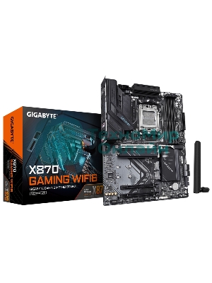 Материнская плата Gigabyte X870 GAMING WIFI6, AM5, AMD X870, 4xDDR5, 4xSATA, 3xM.2, 1xPCIe 5.0 x16, 2xPCIe 3.0 x1, 1xHDMI, 2xUSB-C (DisplayPort Alt Mode), 1x2.5Gb LAN, Wi-Fi 6, Bluetooth 5.3, 2xUSB-C 40Gbps, 1xUSB-A 10Gbps, 3xUSB-A 5Gbps, 4xUSB-A 2.0, 3x3.5 мм, 7.1, ATX