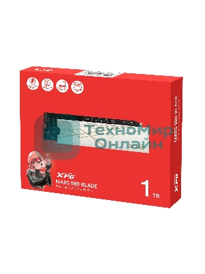 Накопитель SSD ADATA XPG MARS 980 BLADE, 1Tb, PCIe 5.0 x4, M.2 2280, NVMe, R/W 14000/13000