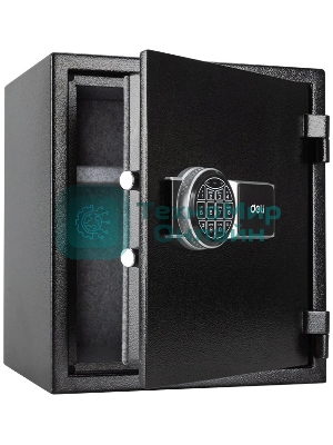Сейф огнестойкий Deli ET587 380x 420x 300 мм, электронный/ключевой, черный