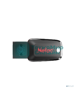 Флешка USB Netac U197 (NT03U197N-004G-20BK), 4Gb, USB 2.0, R/W 25/10, черный/красный