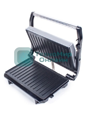 Гриль электрический Endever Grillmaster 115, 1500 Вт, авто терморегулятор, антипригарное покрытие, индикатор нагрева, серебристый/черный