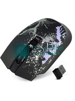 Мышь беспроводная Crown CMM-930W черный, 1600 dpi, радиоканал, USB, кнопки - 4