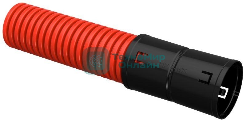 Труба гофрированная двустенная ПНД d75 мм с муфтой SN12 красн. (уп. 50 м) IEK CTG12-075-K04-050-R