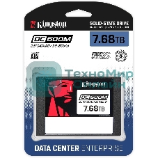Накопитель SSD Kingston DC600M, 7680 Gb, SATA III, R/W 560/530 МБ/с