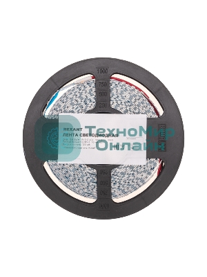 Лента светодиодная Rexant 24В, SMD2835, 9,6Вт/м, 120 LED/м, 3000K, 10мм, 5м, IP20