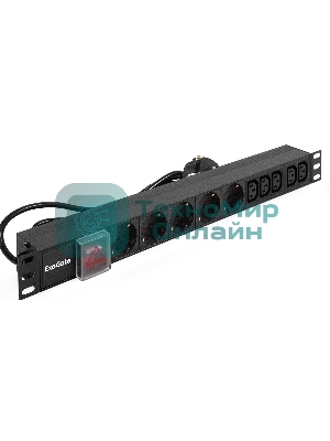 Блок розеток горизонтальный ExeGate ServerPro PDU-19H009 Al-5C135S-EU2.5-SW, 19