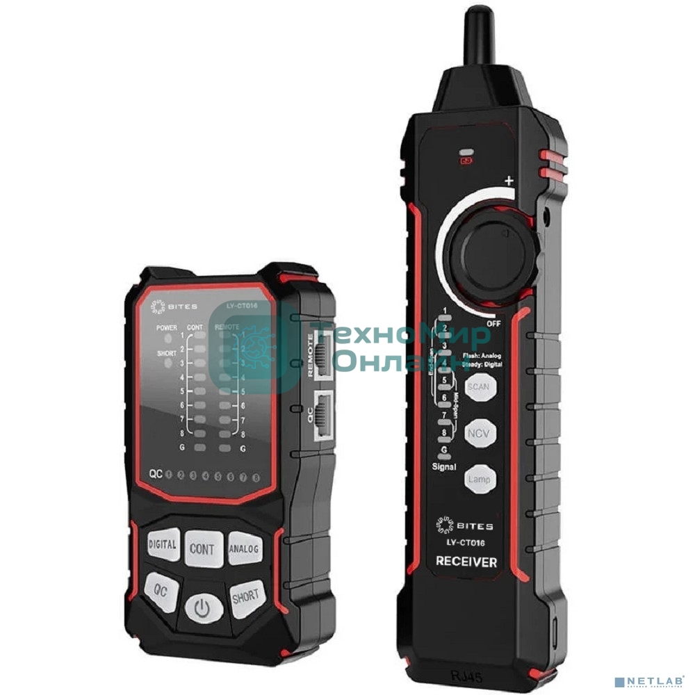 Тестер-трассоискатель кабеля 5bites LY-CT016 UTP/STP/TEL/POE/NCV/PLUG TEST
