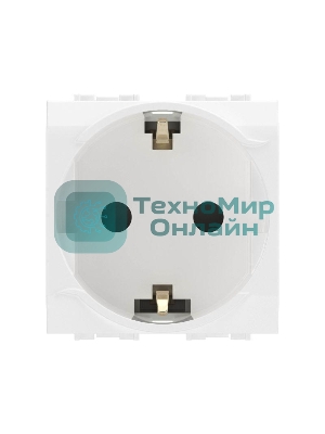 Розетка 1-м СП Brava 2мод. защ. шторки с заземл. бел. ДКС 76482B