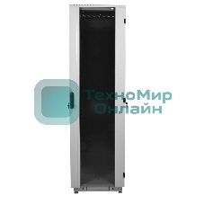 Шкаф телеком. напольный 42U (600x600) дверь стекло (ШТК-М-42.6.6-1ААА) (3 коробки)