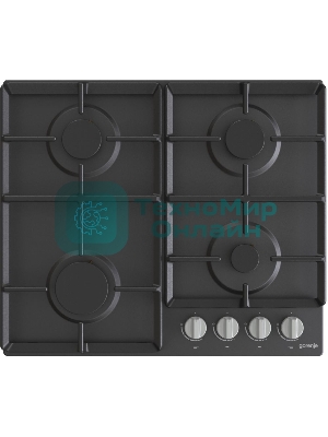 Газовая варочная панель Gorenje G641EXB, 4 конфорки, металл, черный