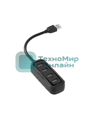 USB-концентратор Vention USB 2.0 на 4 порта черный VAS-J43-B015