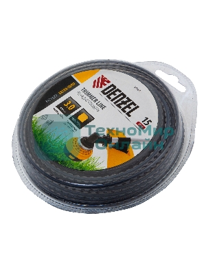 Леска для триммера Denzel двухкомпонентная зубчатый квадрат, 3,0мм х 15м, блистер EXTRA CORD