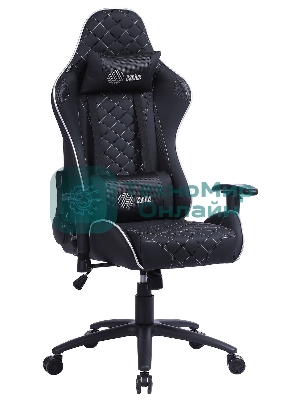 Кресло Cactus CS-CHR-030BLS черный, экокожа, подголовник