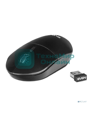Мышь беспроводная SVEN RX-515SW черный, 1600 dpi, радиоканал, USB, кнопки - 4