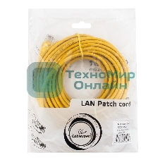 Патч-корд UTP Cablexpert PP12-10M/Y cat.5e, 10м, литой, многожильный, желтый
