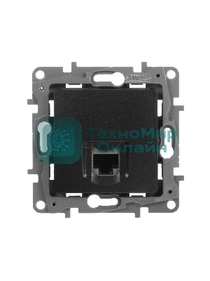 Информационная розетка RJ 45, категория 5e, UTP, Etika, антрацит
