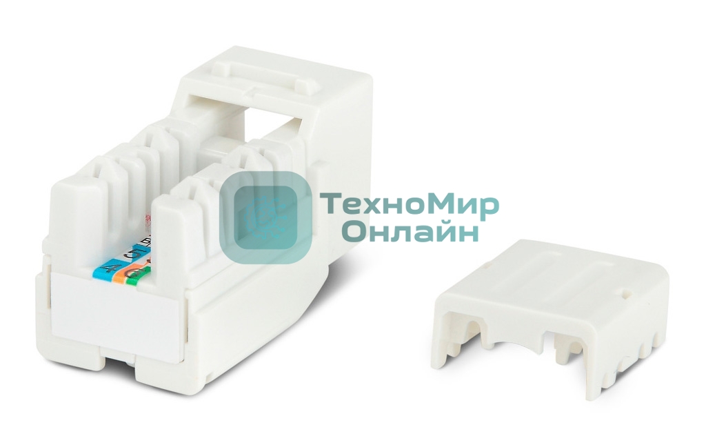 Монтажное оборудование Hyperline KJNE-8P8C-C5e-90-WH Вставка Keystone Jack RJ-45(8P8C), категория 5e, 110 IDC, заделка с помощью NE-TOOL, белая