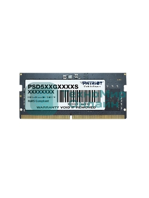 Оперативная память Patriot Signature, DDR5, 8GB (1x8 GB), 4800 MHz, CL40, DIMM
